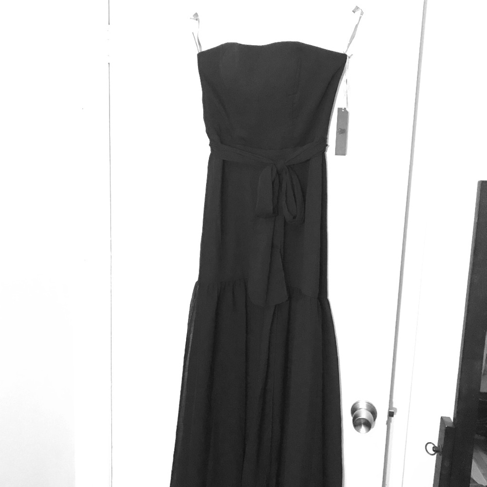 Vera Wang Strapless Chiffon Dress (Size 4)